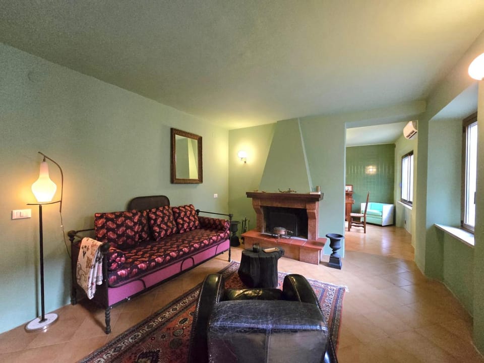 Living room, fireplace, furniture