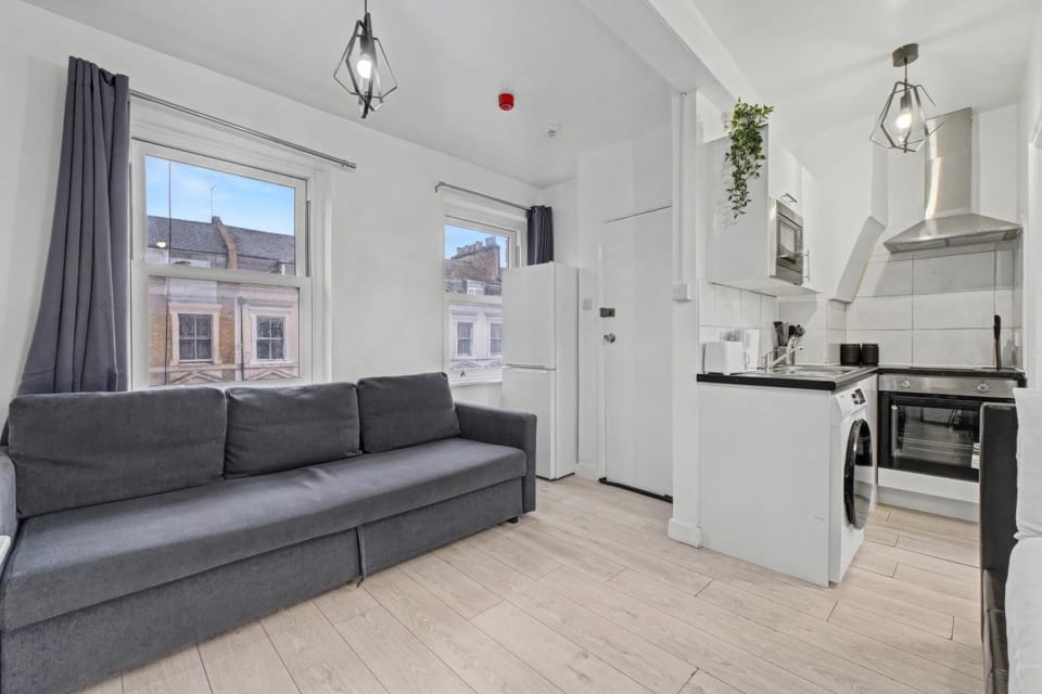Living room, kitchen