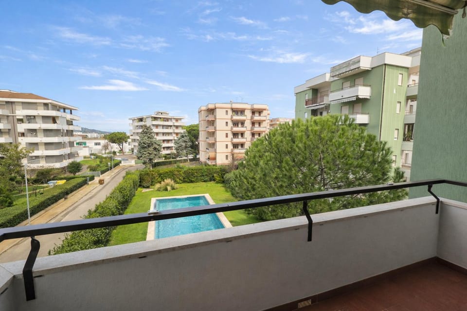 View (from property/room), Balcony/Terrace, Pool view, Swimming pool