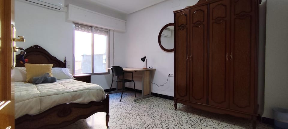 Bed, Seating area, furniture, wardrobe, air conditioner