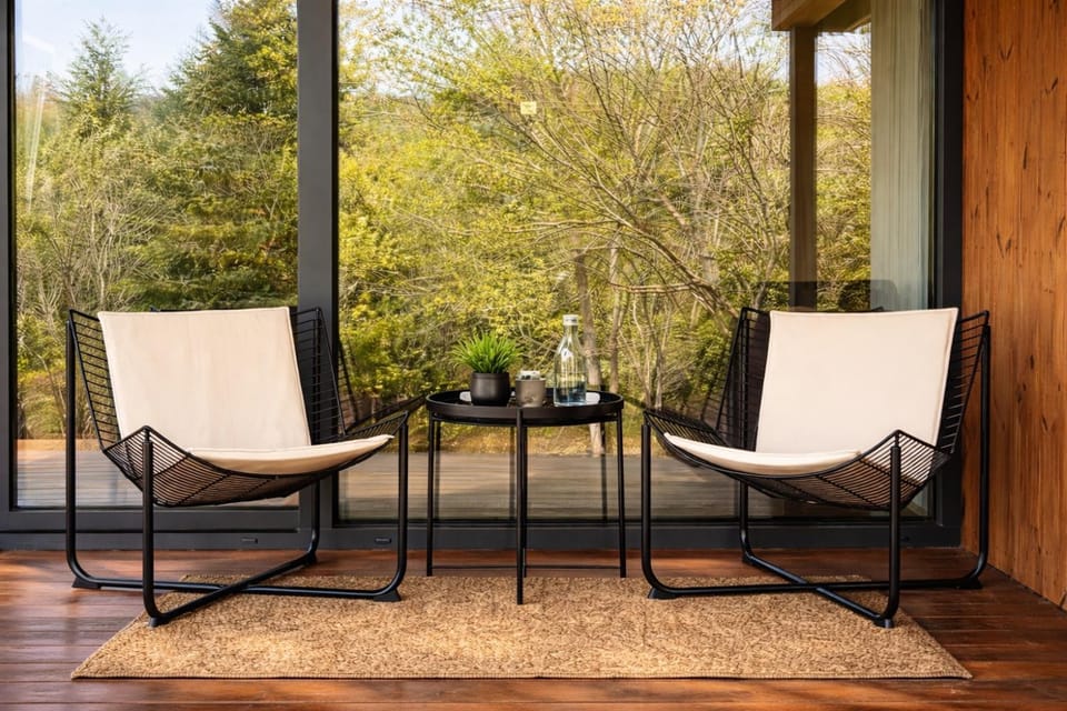 Spring, Day, View (from property/room), Balcony/Terrace, Seating area, Garden view