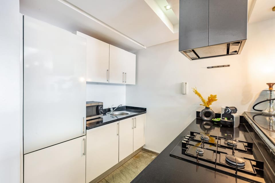 Kitchen or kitchenette, stove, kitchen
