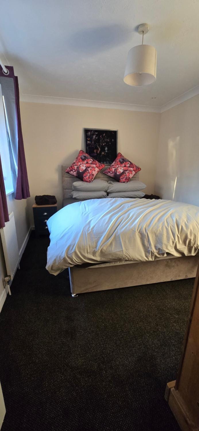 Bed, Photo of the whole room, Bedroom, flat iron, wardrobe