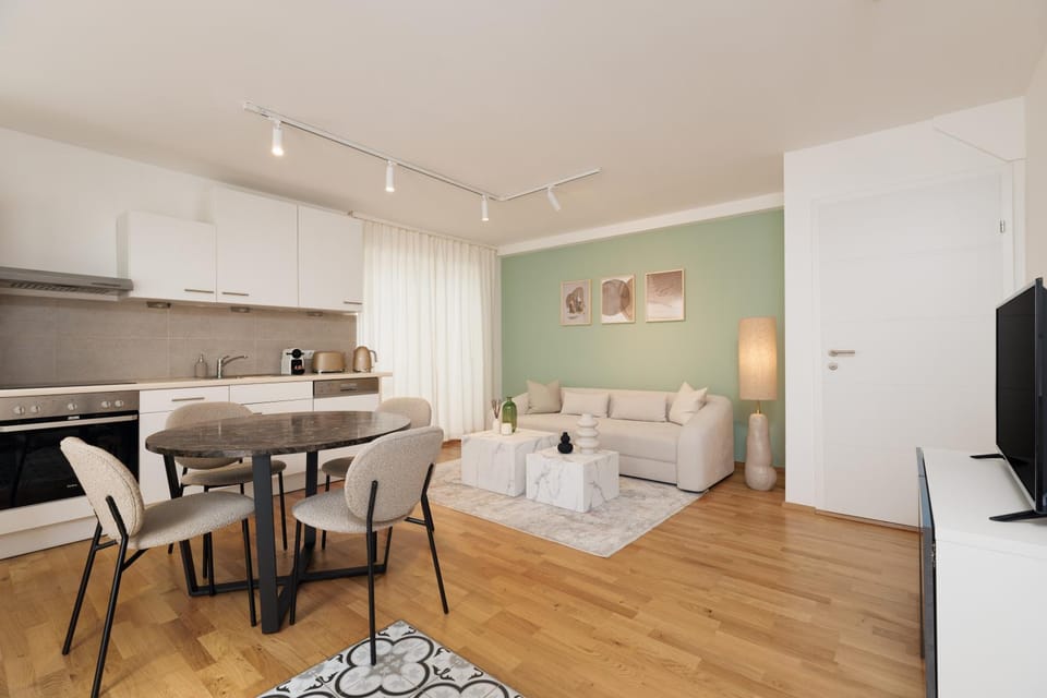 Living room, kitchen