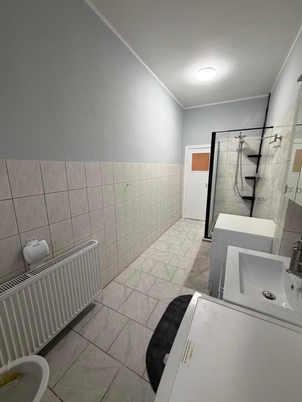 Shower, Toilet, Bathroom, hair dryier, washing machine, dryer