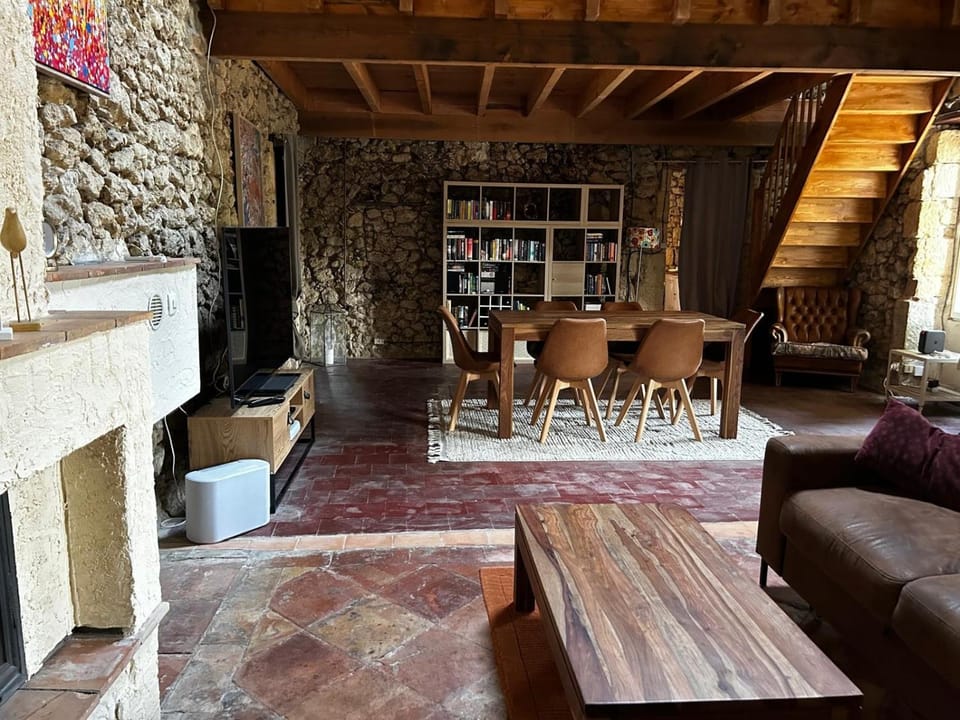 Library, Living room, Seating area, Dining area, Food