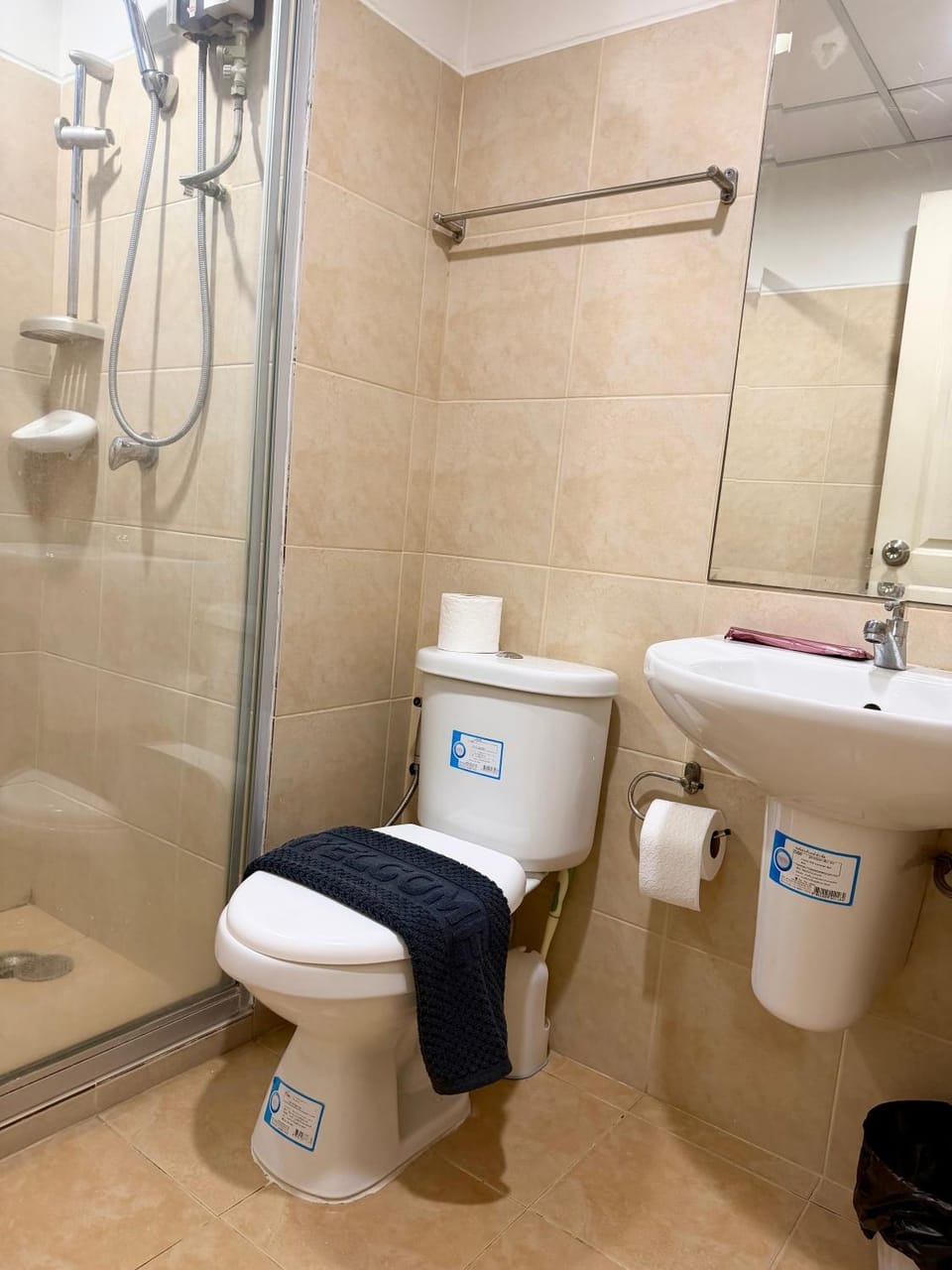 Shower, Toilet, Bathroom, bidet, towels