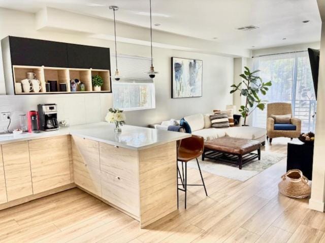 Living room, kitchen