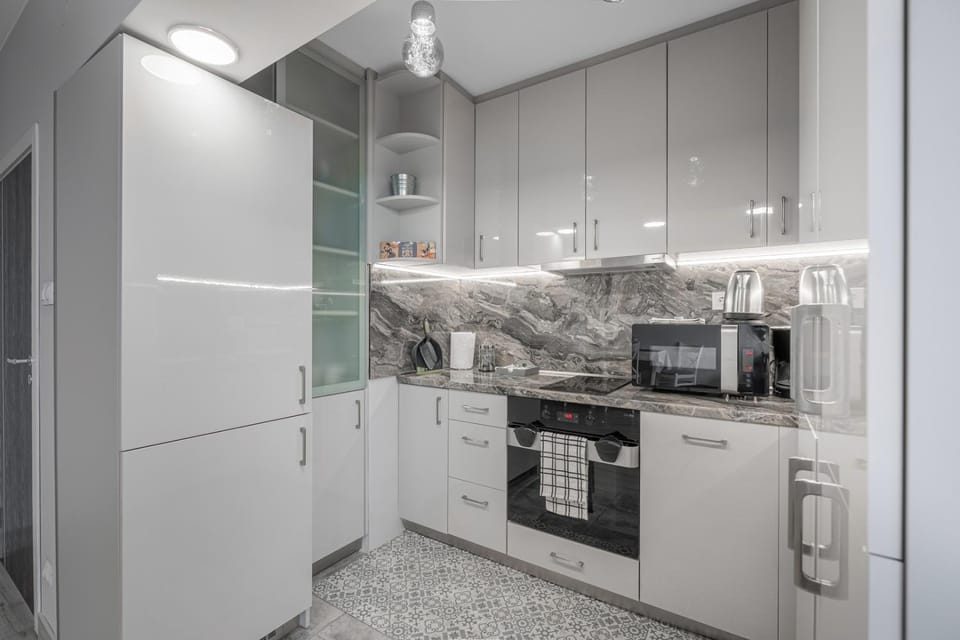 Kitchen or kitchenette, dishwasher, oven