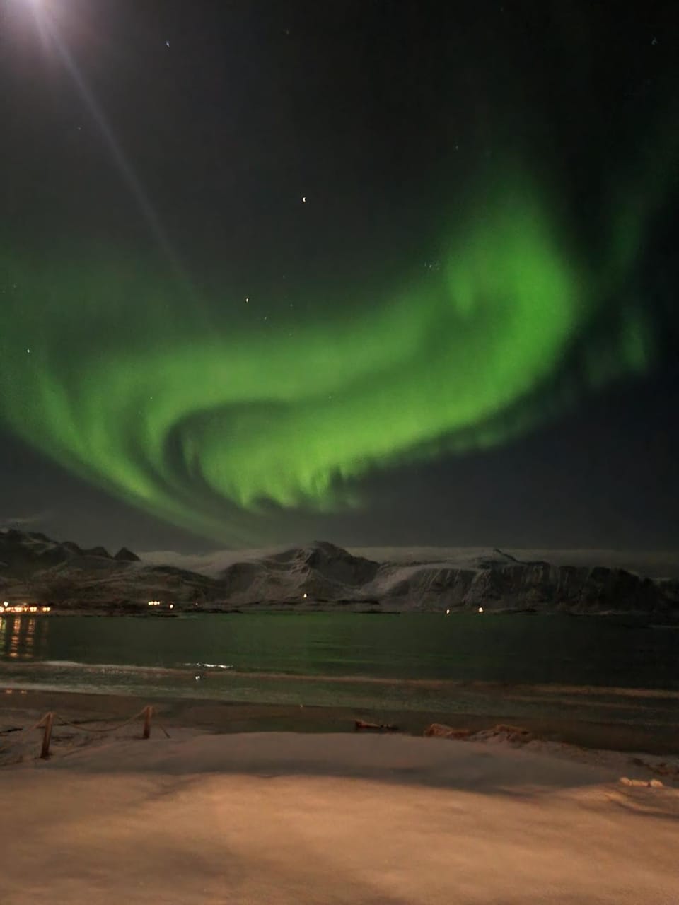 Night, Natural landscape, Winter, Beach, Sea view