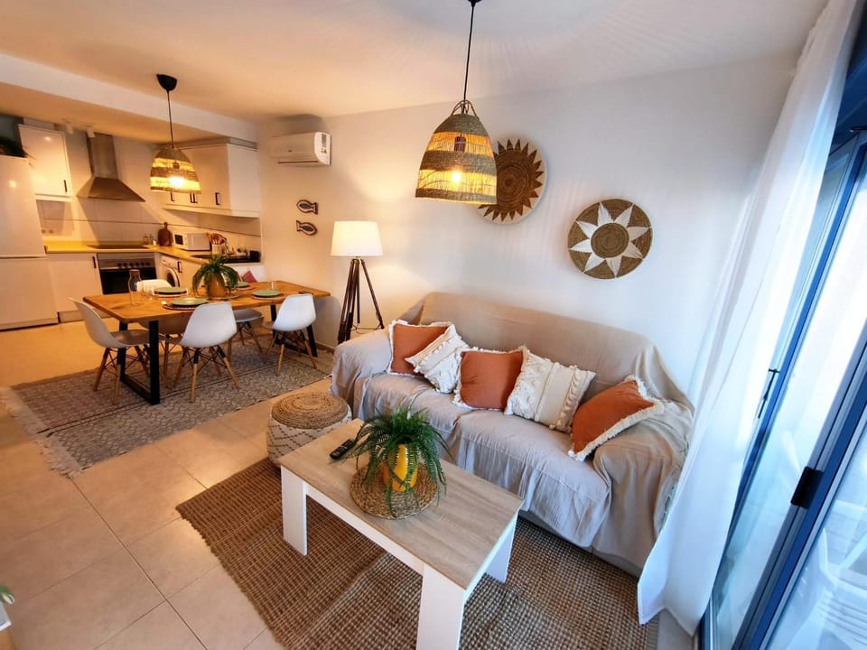 Living room, kitchen