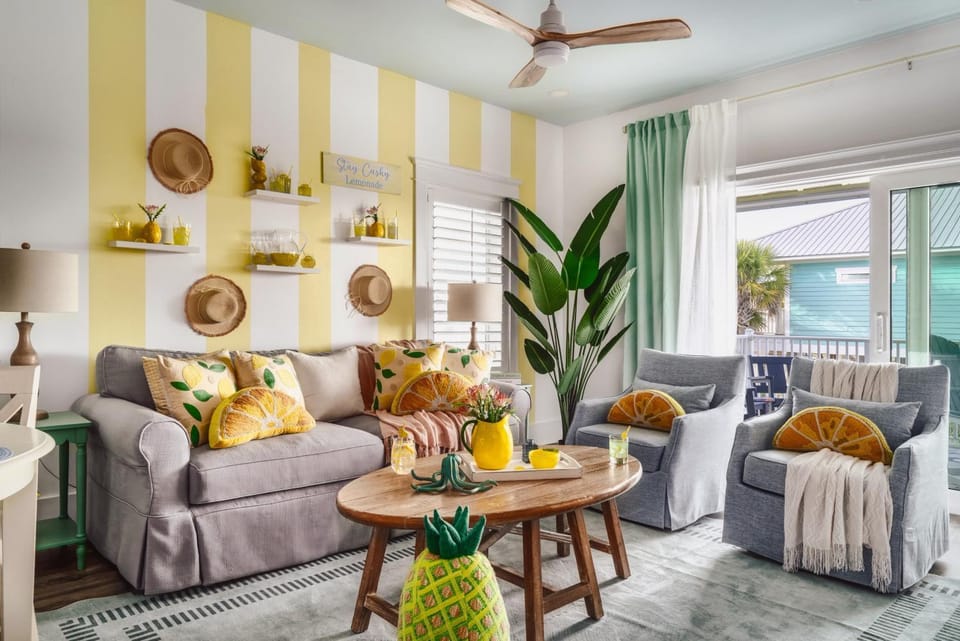 Yellow Family Beach House with Heated Pool & Firepit! House in West Beach