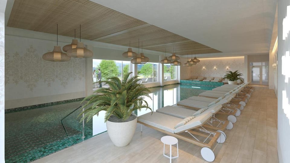 Seating area, Pool view, Swimming pool, sunbed