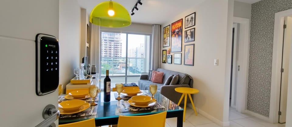 Property building, Living room, Dining area