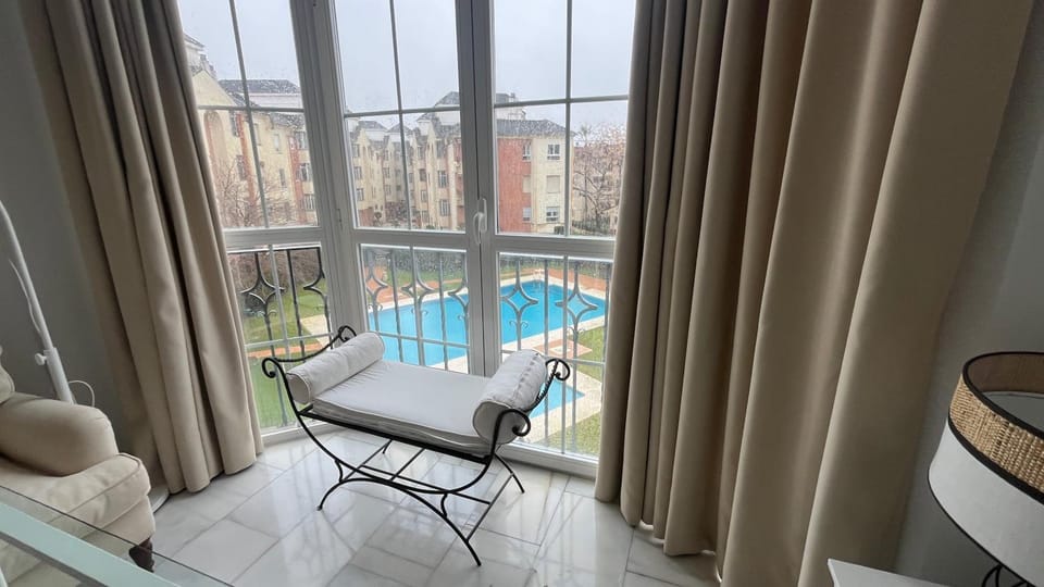 Living room, Seating area, Pool view, Swimming pool