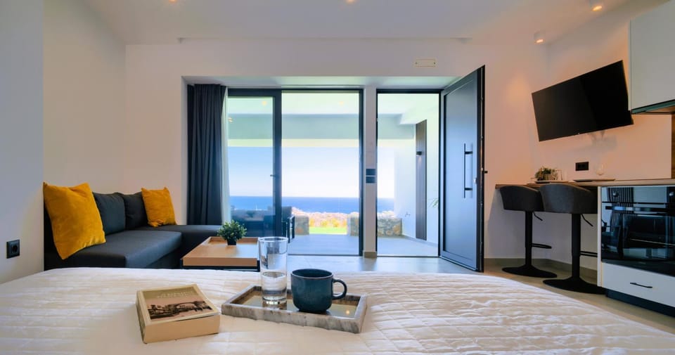 Bed, Sea view