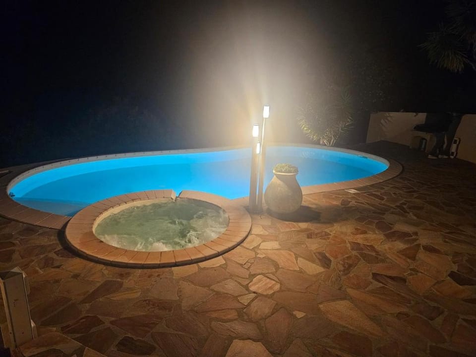 Night, Hot Tub, Pool view, Swimming pool