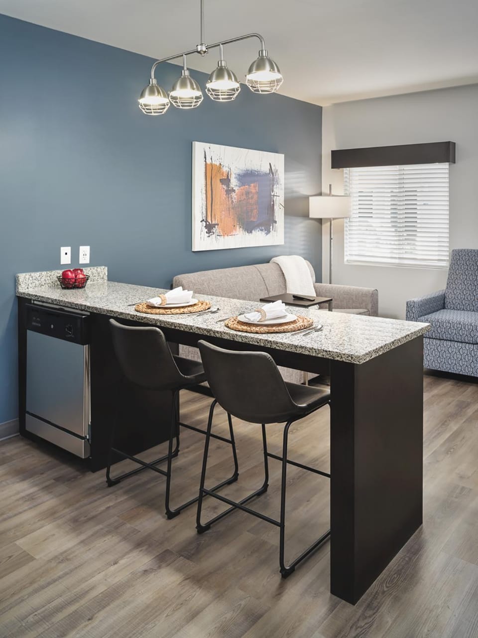 Seating area, kitchen