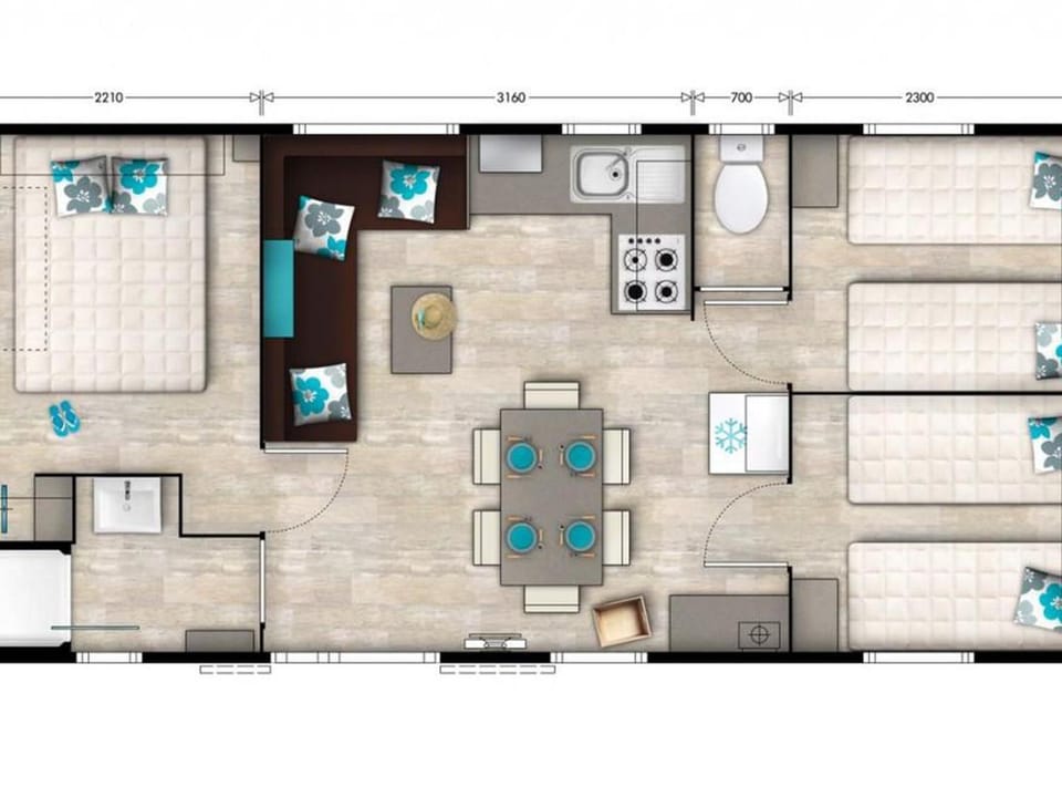 Mobil-home avec terrasse - 6 pers. - API-1-52-1969 Campground/ 
RV Resort in Brittany