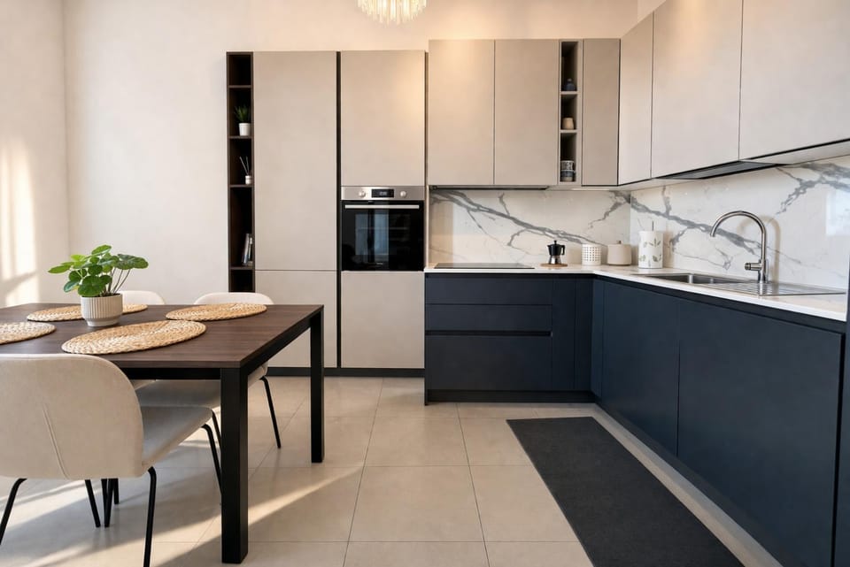 Kitchen or kitchenette, Dining area, dishwasher, minibar, oven, pet friendly, stove