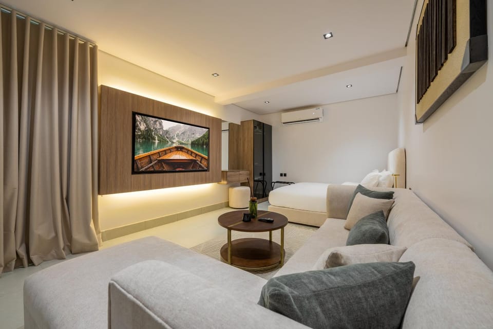 غرفة فندقية مع جلسات خارجية في الدائري الشمالي Apartment in Riyadh