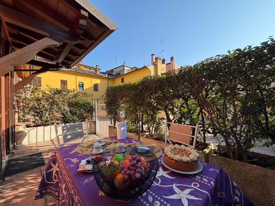 Property building, Patio, Garden, Dining area, Garden view