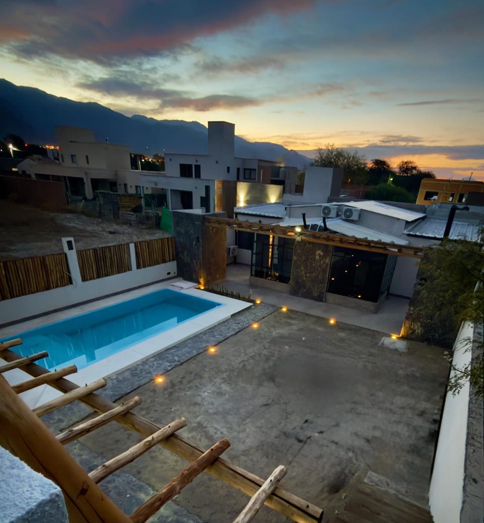 Natural landscape, Mountain view, Pool view, Sunset