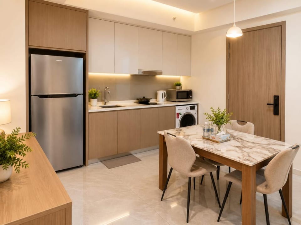 Kitchen or kitchenette, Living room, Dining area