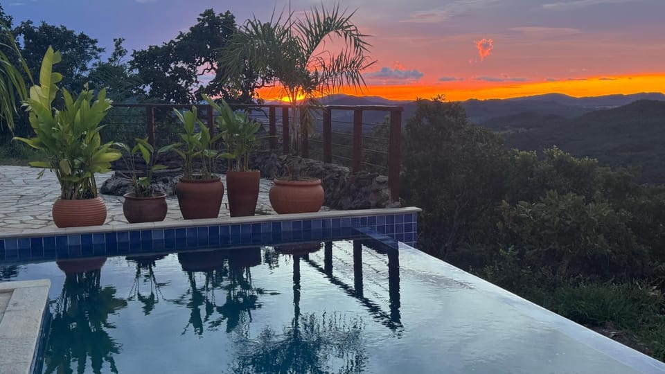 Day, Natural landscape, Mountain view, Pool view, Swimming pool, Sunset