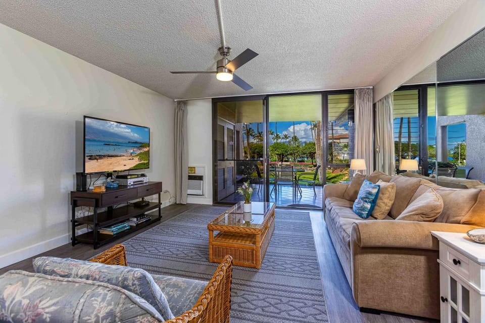 Kamaole Sands #10-111 Ocean View, Inner Court, Ground Floor, Close to Beach Apartment in Kamaole