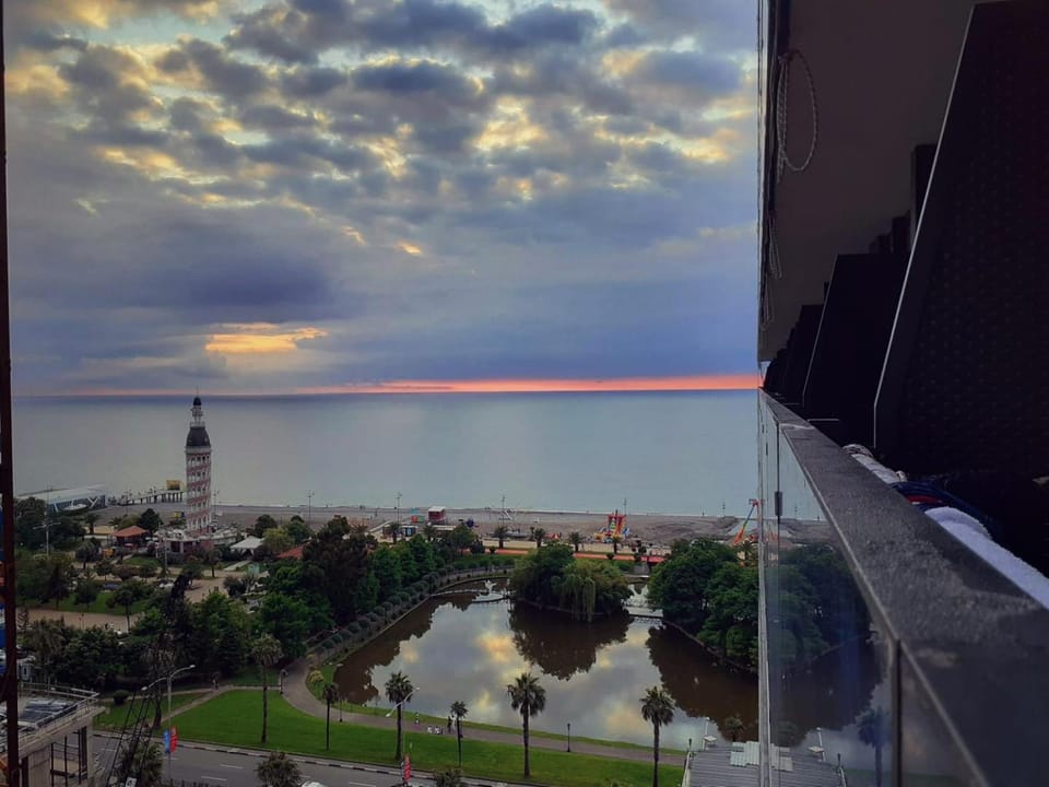 Nearby landmark, Natural landscape, Bird's eye view, Sea view, Sunset