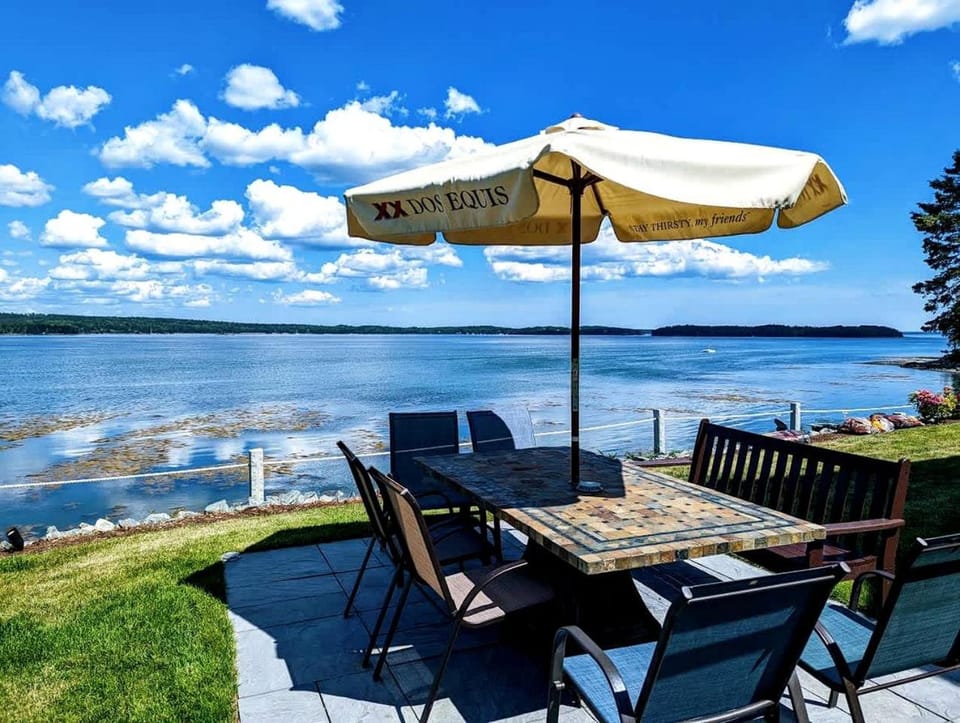 Gorgeous Beach House with Private Beach, Fire Pit & Outdoor Living Near Bar Harbor, Hancock Point Maine House in Sullivan