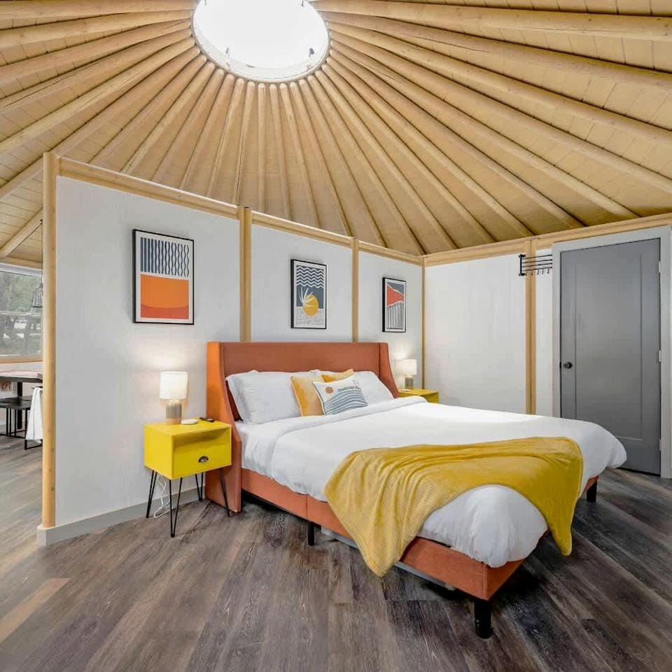 Luxurious Connected Yurt Cabins with Private Hot Tubs Near Canyon Lake, Texas Hill Country Cabin in Canyon Lake