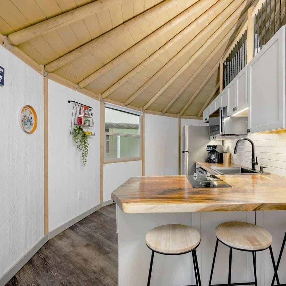 Luxurious Connected Yurt Cabins with Private Hot Tubs Near Canyon Lake, Texas Hill Country Cabin in Canyon Lake