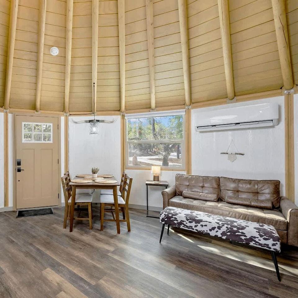 Luxurious Hill Country Yurt Cabin with Private Hot Tub Near Canyon Lake, Texas Cabin in Canyon Lake