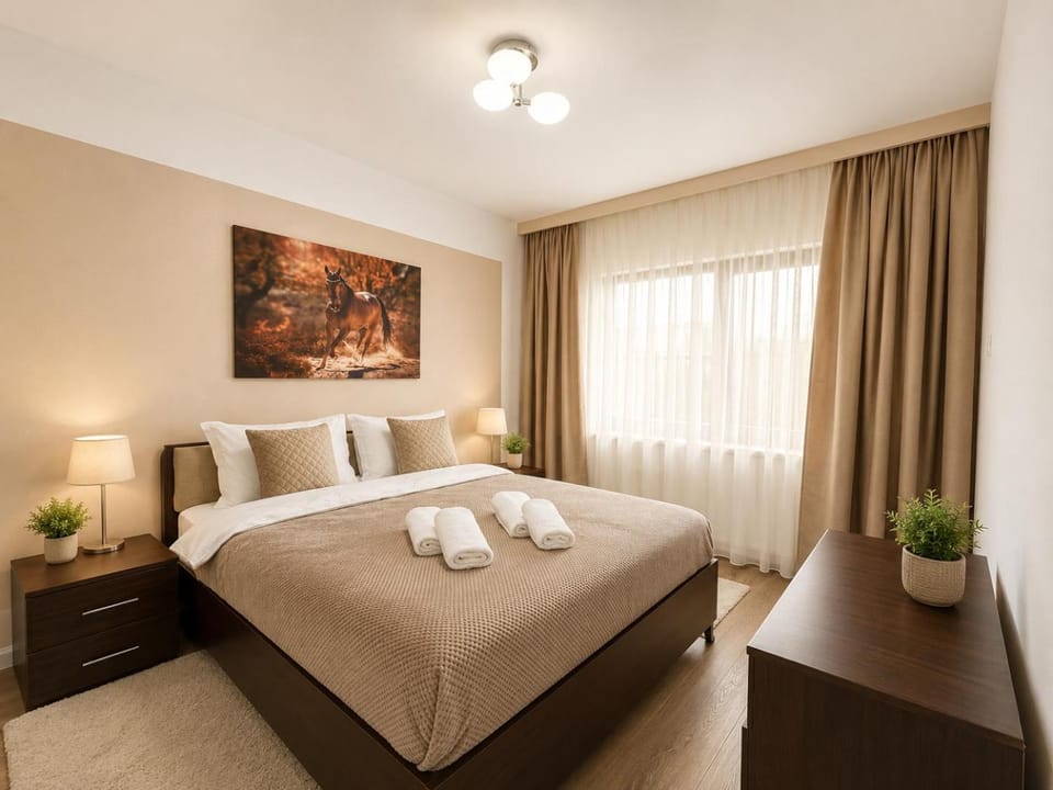 Bed, Bedroom, towels