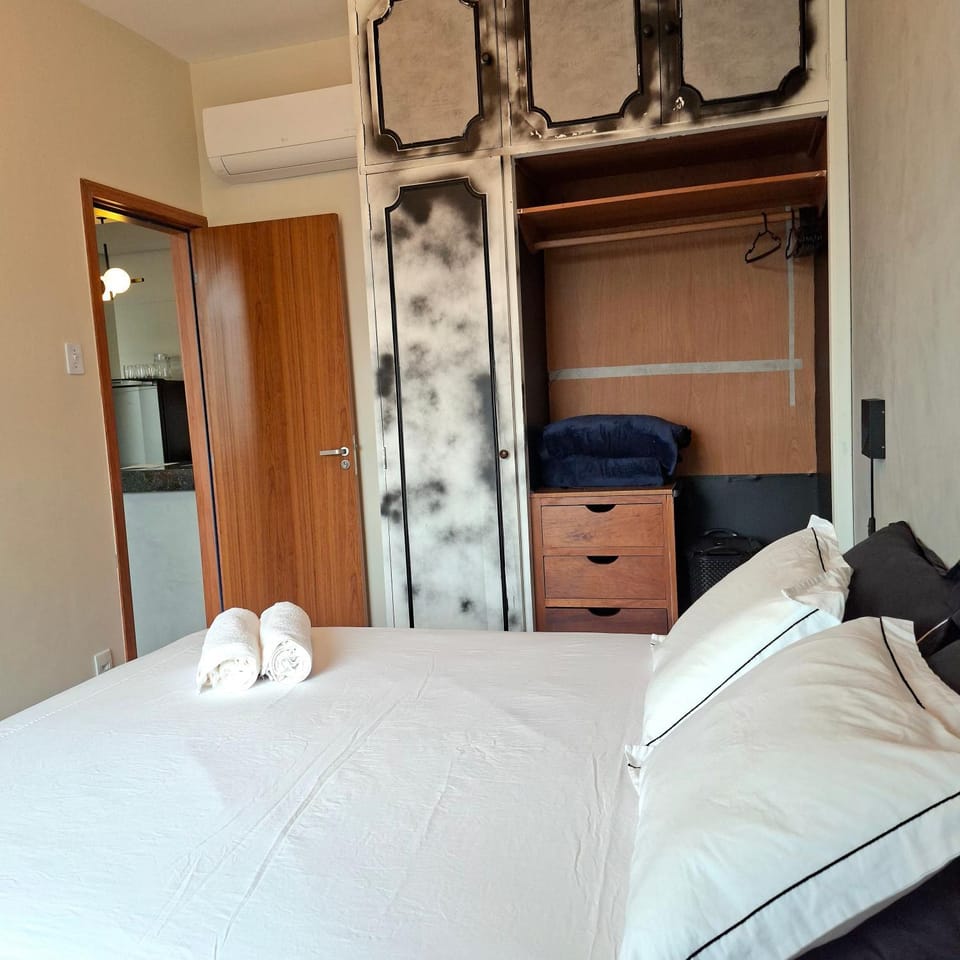 Bed, Photo of the whole room, Bedroom, towels, wardrobe
