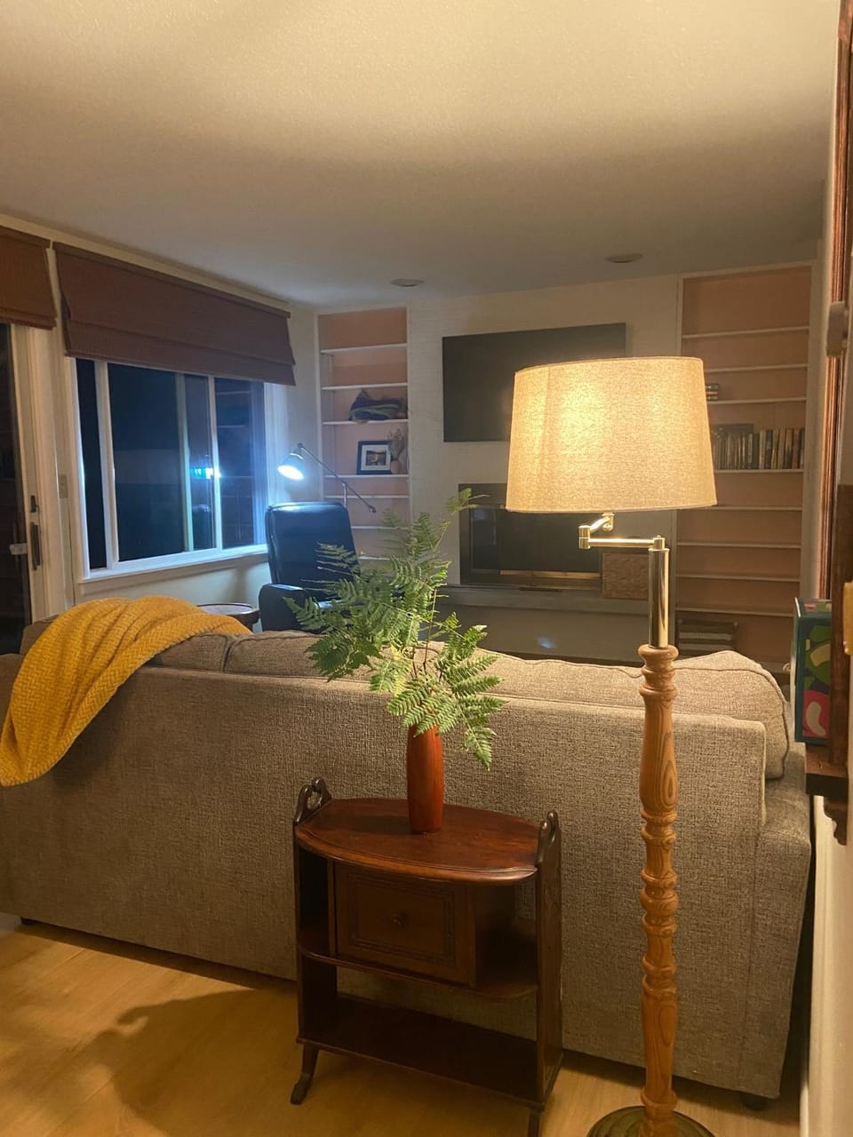 Living room, fireplace