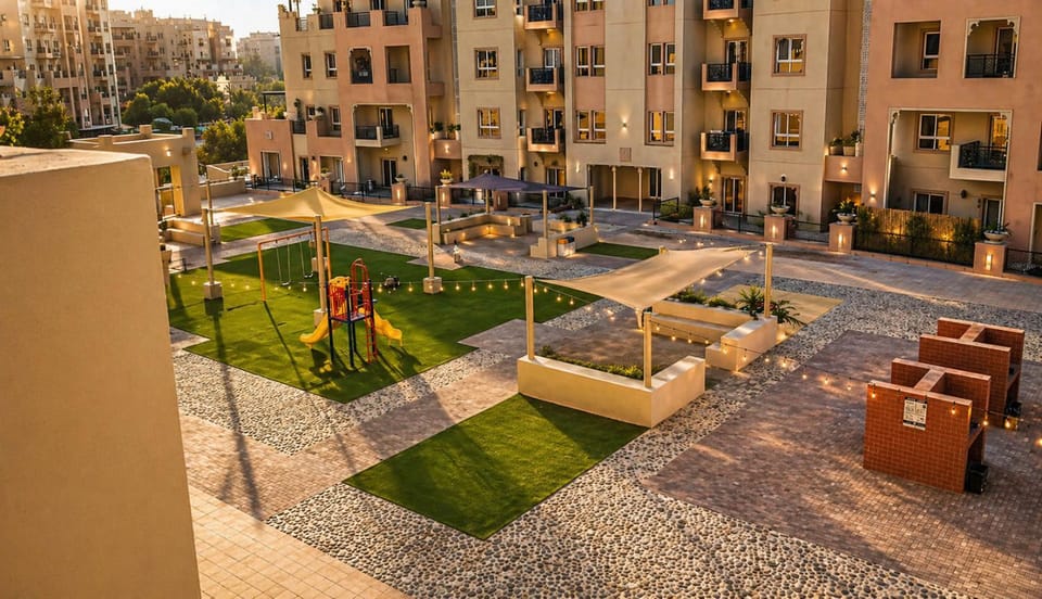 Serene Parkside 1 BR retreat- Private Balcony Apartment in Dubai