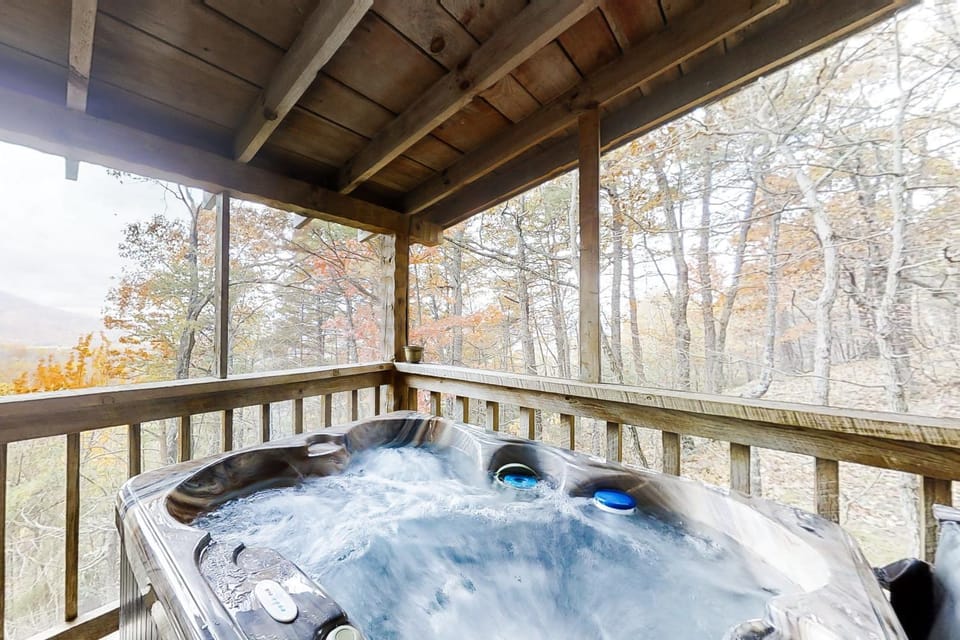 Mtn View Cabin Sleeps 4 In the Woods Deck Hot Tub Cabin in Sevier County