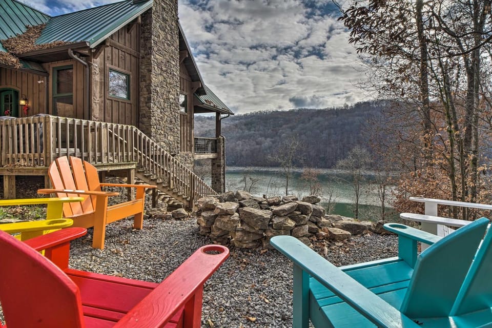 Lakefront Cabin Sleeps 16 Dock Fire Pit Hot Tub Cabin in Norris Lake