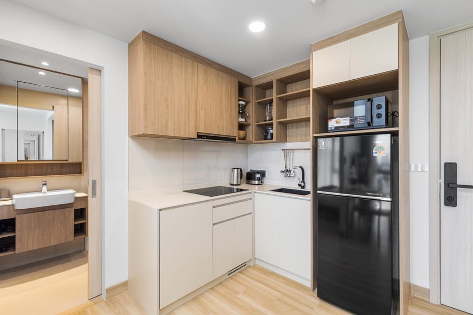 Kitchen or kitchenette, toaster