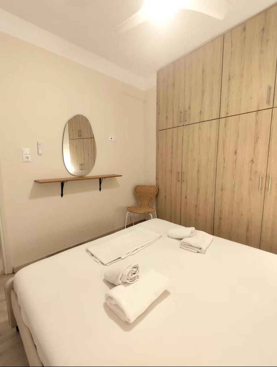 Shower, Bed, Bedroom