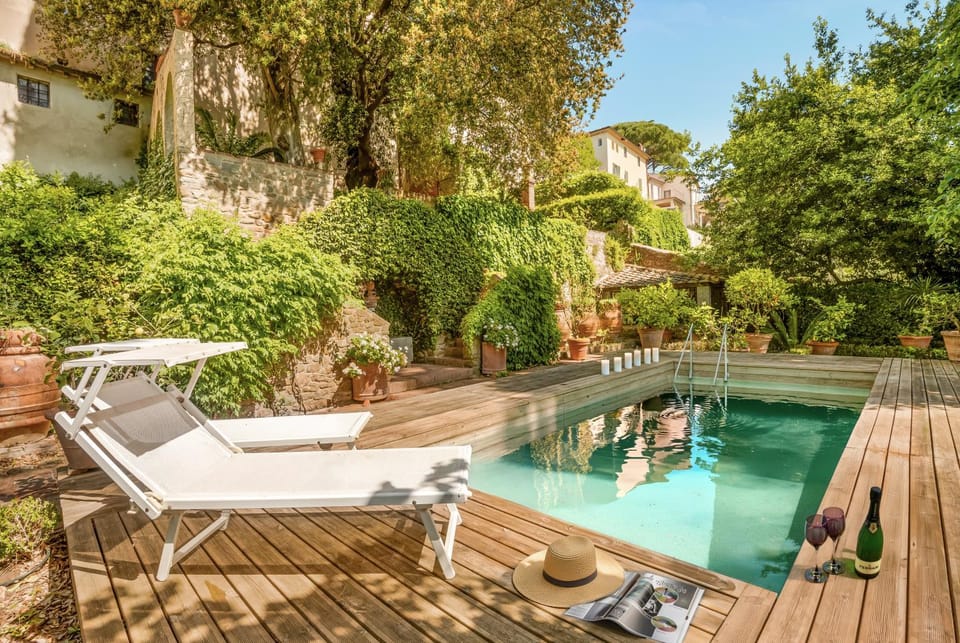 Spring, Natural landscape, Garden, Swimming pool, sunbed