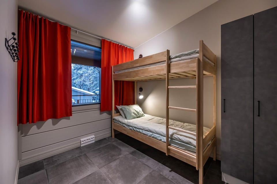 Bed, Photo of the whole room, Bedroom, bunk bed, wardrobe