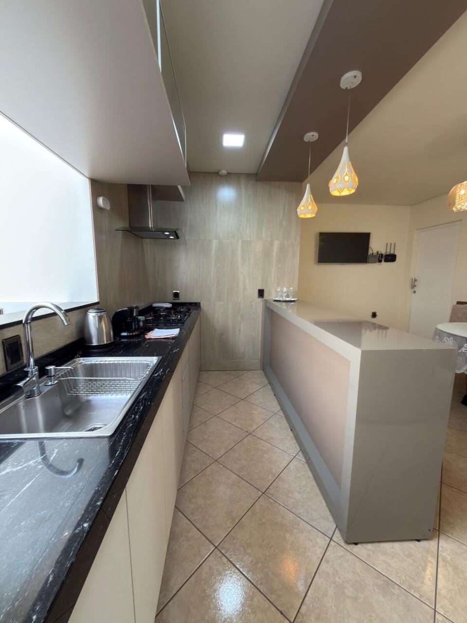 Kitchen or kitchenette, dishwasher