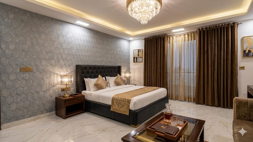 Bed, Living room, Photo of the whole room, Seating area, Bedroom