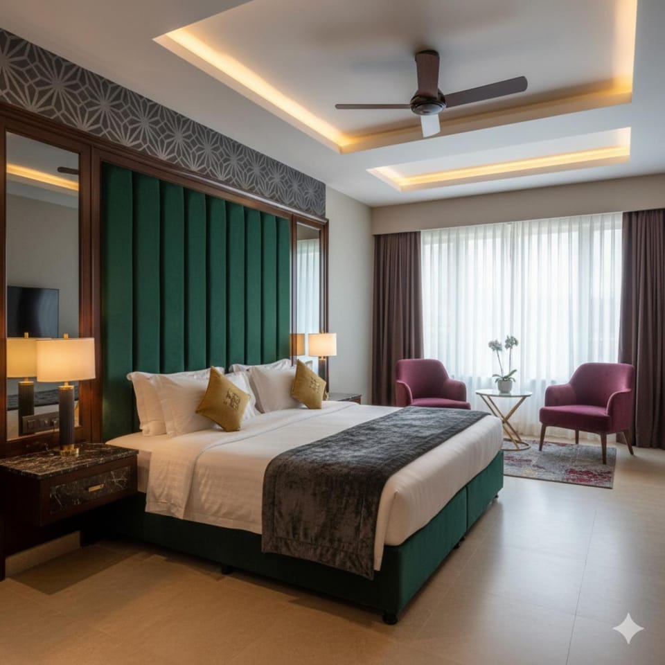 Bed, Living room, Photo of the whole room, Seating area, Bedroom, fireplace