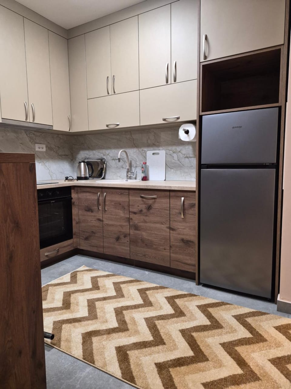 Kitchen or kitchenette, oven, stove