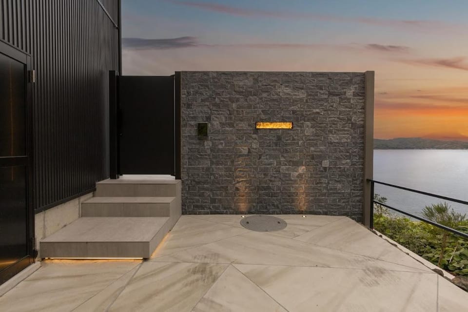 Property building, Natural landscape, Sea view, Sunset